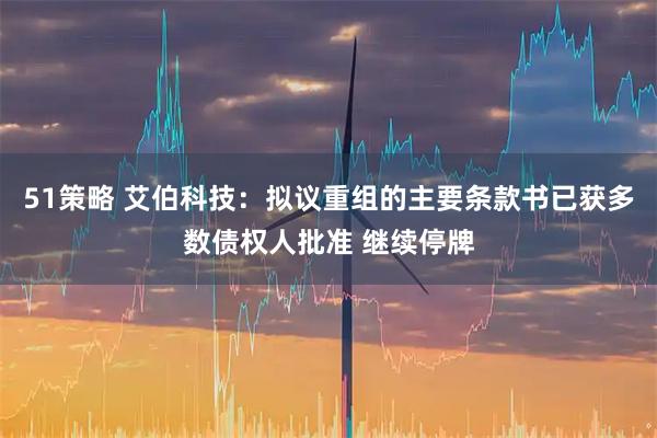 51策略 艾伯科技：拟议重组的主要条款书已获多数债权人批准 继续停牌